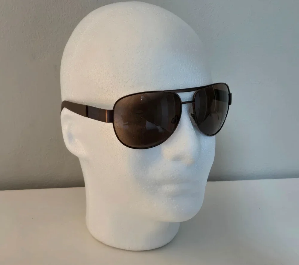 Marc Anthony Aviator Sunglasses Copper Color Metal Frames ~ Brown Arms & Lenses